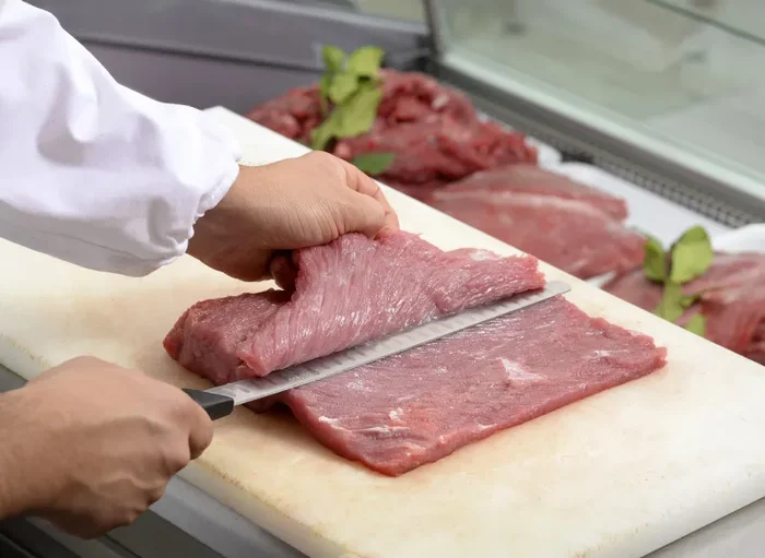 Coltello per Salmone Lama Alveolata 30 cm Bufalo S110/30 Manico Nero - immagine 2