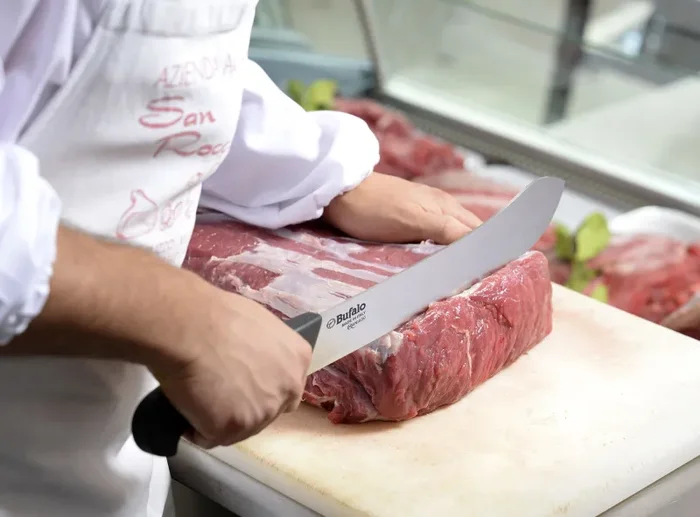 Coltello Scimitarra Lama 30 cm Bufalo Macello S116/30 Manico Giallo - immagine 2