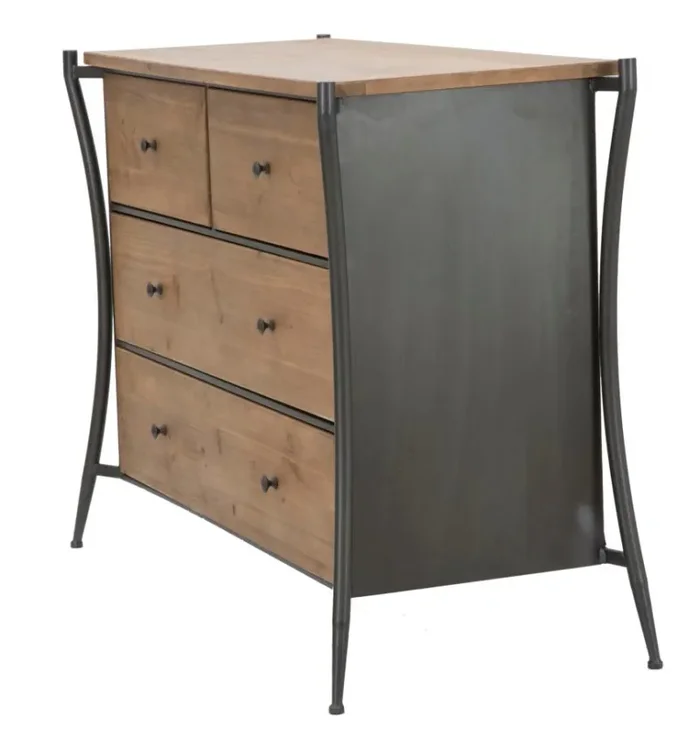 Como’ Glasgow 122x49x85 cm Legno di Abete e in Ferro Marrone e Grigio - immagine 2