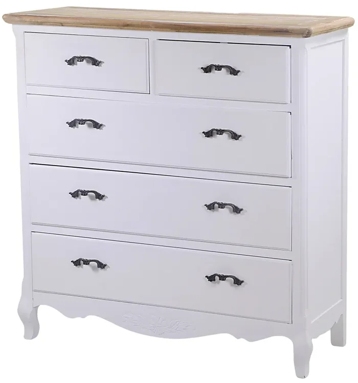 Comò in Legno 5 Cassetti Country