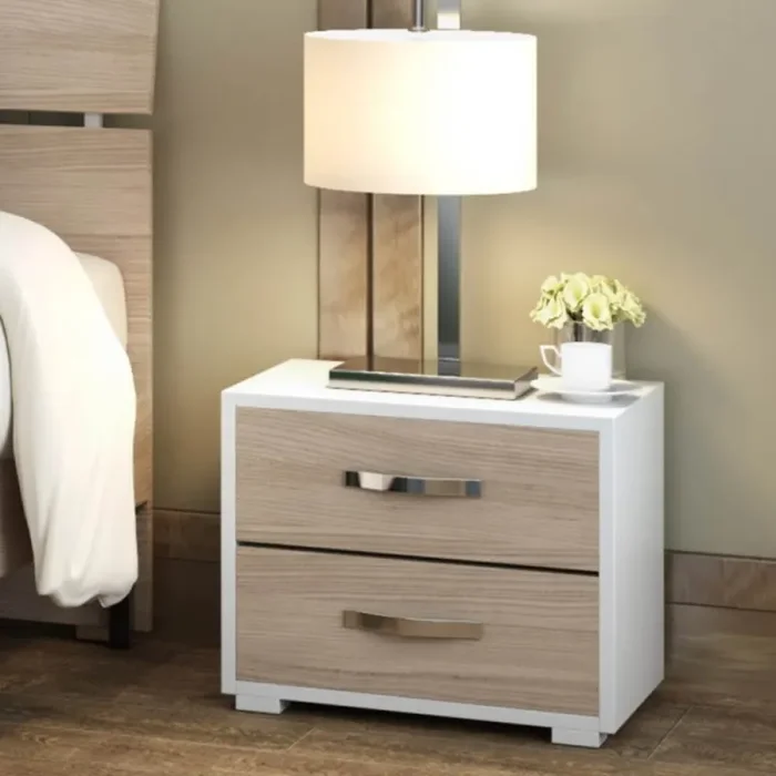 Comodino 2 cassetti 52x36x43H cm olmo Online - immagine 2