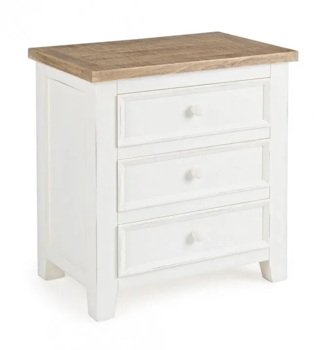 Comodino 3 Cassetti Elvia in Legno