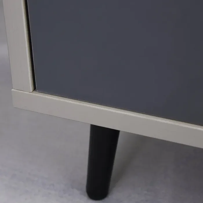 Comodino 40x40x45 cm 1 Cassetto 1 Ripiano Grigio e Bianco - immagine 3