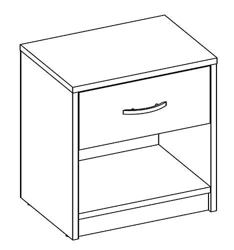 Comodino con Cassetto e Scompartimento Aperto, Bianco, 39 x 41 x 28 Bianco - immagine 3