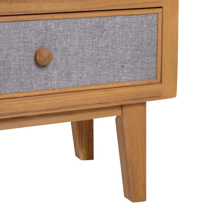 Comodino in Legno 3 Cassetti Legno e Grigio 44x30x63,5 cm - immagine 3