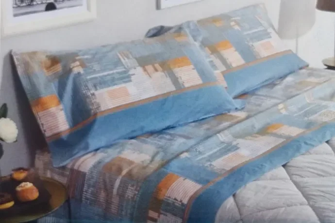 Completo lenzuola tramonti 2 posti Biancaluna art AIKA colore a scelta misura unica