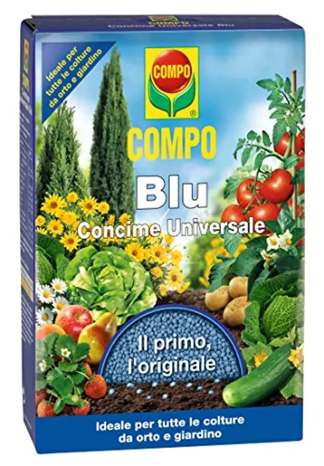 Compo Blu, Concime Granulare Universale, Fertilizzante per tutte le Colture da orto e Giardino, 1 kg