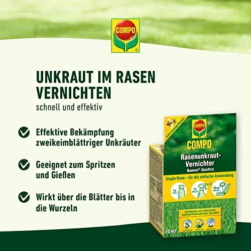 Compo, Diserbante selettivo per Prati, Banvel® M, erbicida Anche Contro Le Erbacce infestanti dai tappeti erbosi Online ora - immagine 2