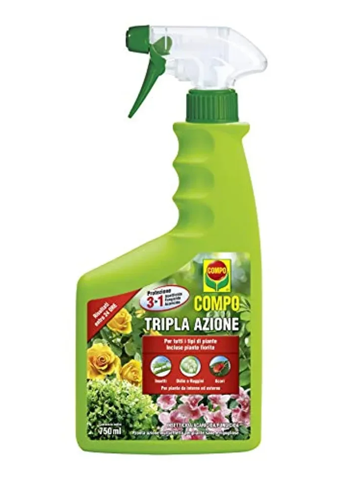 COMPO Tripla Azione PFnPO, Insetticida-Fungicida-Acaricida pronto all’uso, Per Piante Ornamentali e da Fiore di Tipo Arbustivo ed Erbaceo, 750 ml