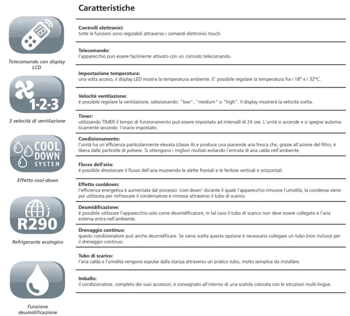 Condizionatore Portatile 7000 BTU Qlima P522 Bianco - immagine 3