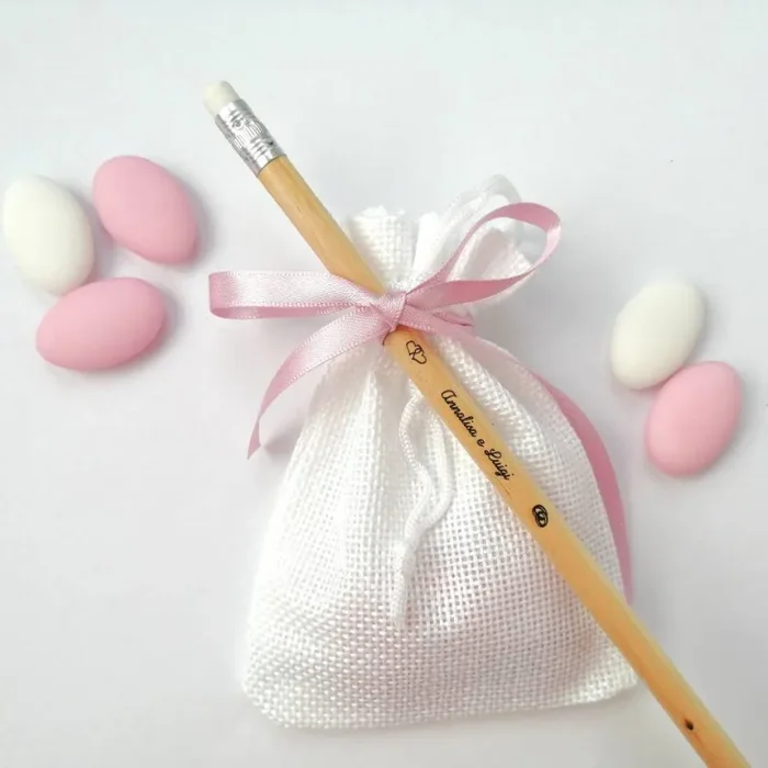 Confettata Matrimonio matita in legno naturale incisione personalizzata married nozze sposi - immagine 2