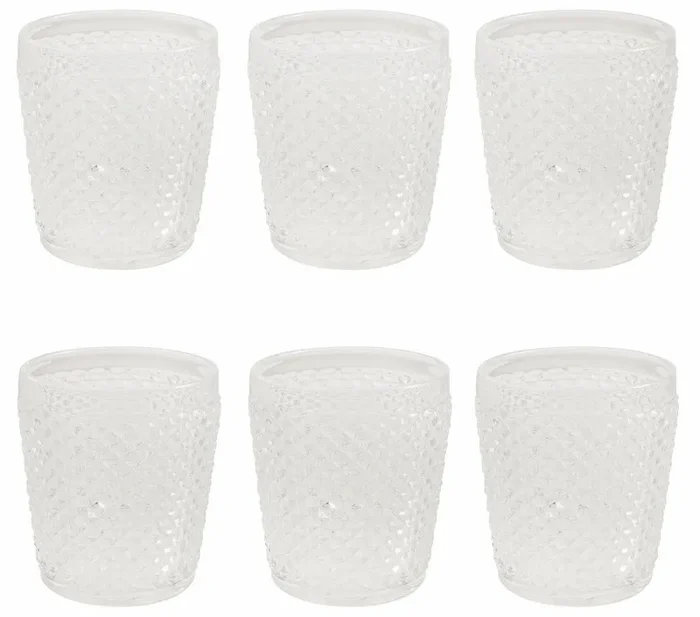 Confezione 6 Bicchieri Acqua in Vetro 280ml Villa d’Este Home Tivoli Diamonds