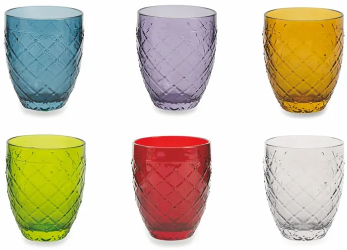 Confezione 6 Bicchieri Acqua in Vetro 350ml Villa d’Este Home Tivoli Rombi Vendita online