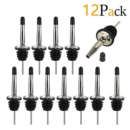Confezione da 12 Tappi in Acciaio Inox Beccuccio Conico Liquore Winestopper-a