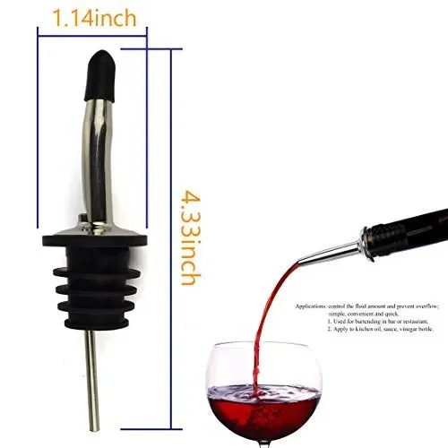 Confezione da 12 Tappi in Acciaio Inox Beccuccio Conico Liquore Winestopper-a - immagine 2