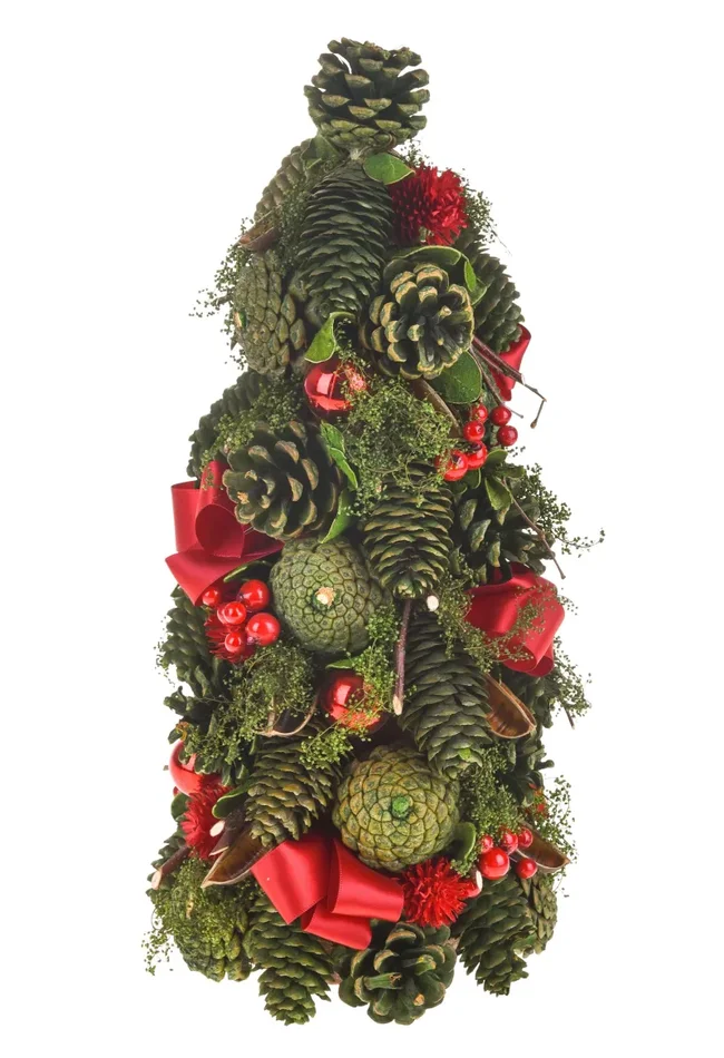 Cono Decorativo con Fiocchi H36 cm Verde - immagine 3