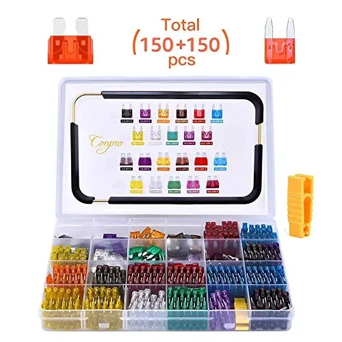 Conpro 150pcs Mini Fusibili Auto + Medio – 11…