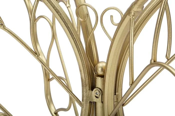 Console Butterfly 110x40x76 cm in Ferro e Vetro Oro - immagine 3