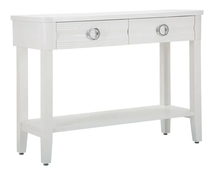 Console Fissa Shine 110x82x40 cm in Legno MDF e Metallo Bianco Online ora