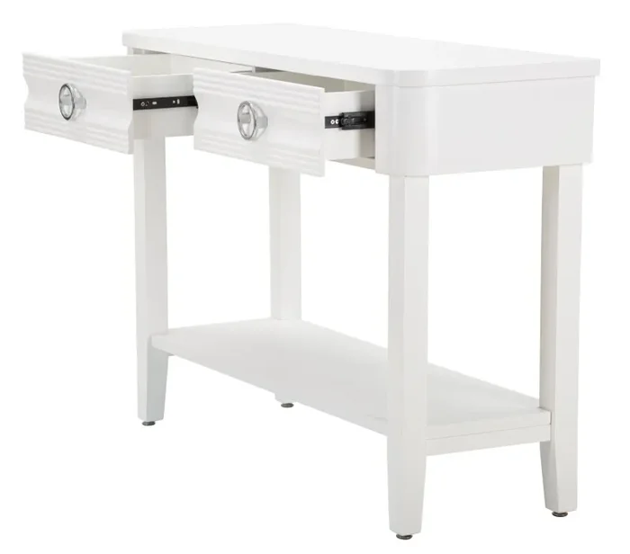 Console Fissa Shine 110x82x40 cm in Legno MDF e Metallo Bianco Online ora - immagine 3