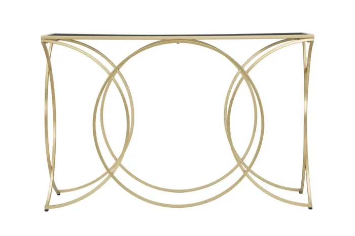 Console Infinity Small 120x40x79 cm in Ferro e Specchio Oro e Nero Vendita calda - immagine 3