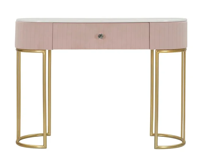 Console Montpellier Rosa 100x40x75 cm in Ferro Legno In saldo - immagine 2
