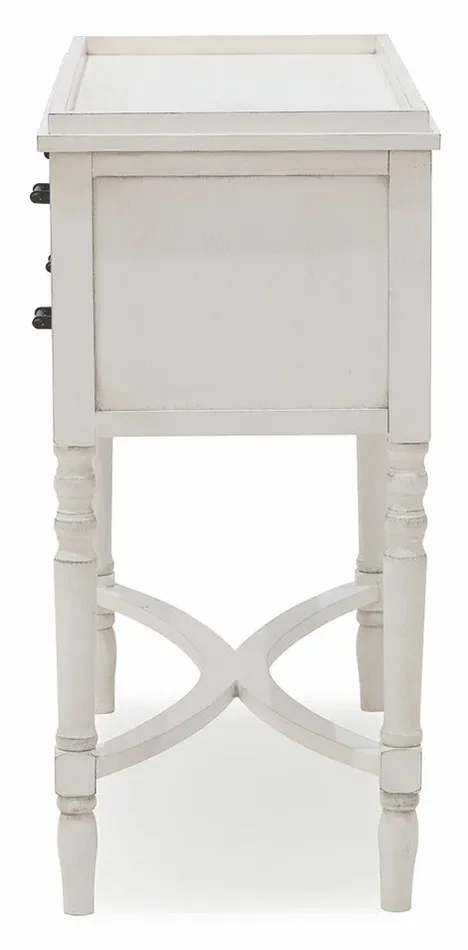 Consolle 4 Cassetti 90x38x78 cm in Legno Soriani Bianco Anticato - immagine 3