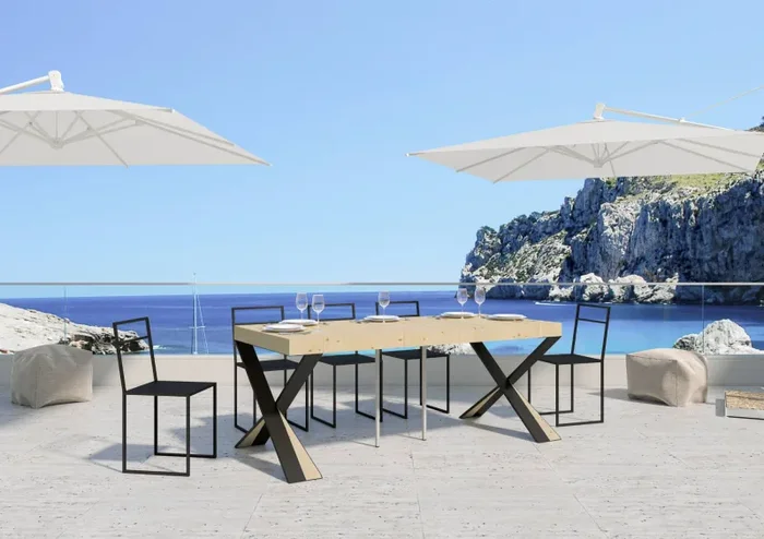 Consolle Allungabile 90-190x40x77 cm in Nobilitato Marrone - immagine 3