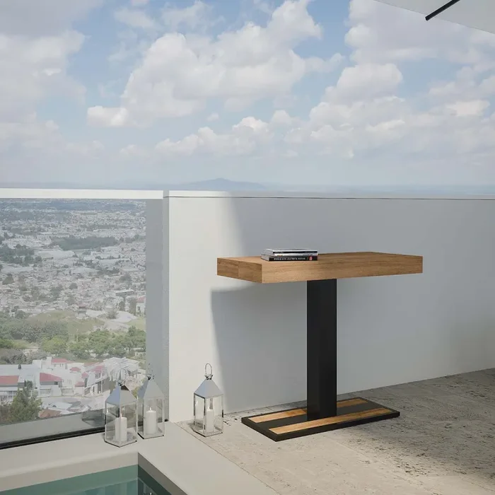 Consolle Allungabile 90-190x40x77 cm in Nobilitato Marrone - immagine 2