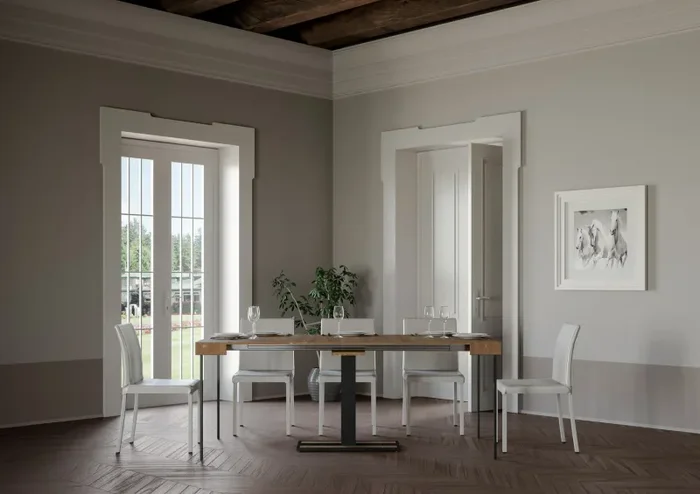 Consolle Allungabile 90-190x40x77 cm in Nobilitato Marrone - immagine 3