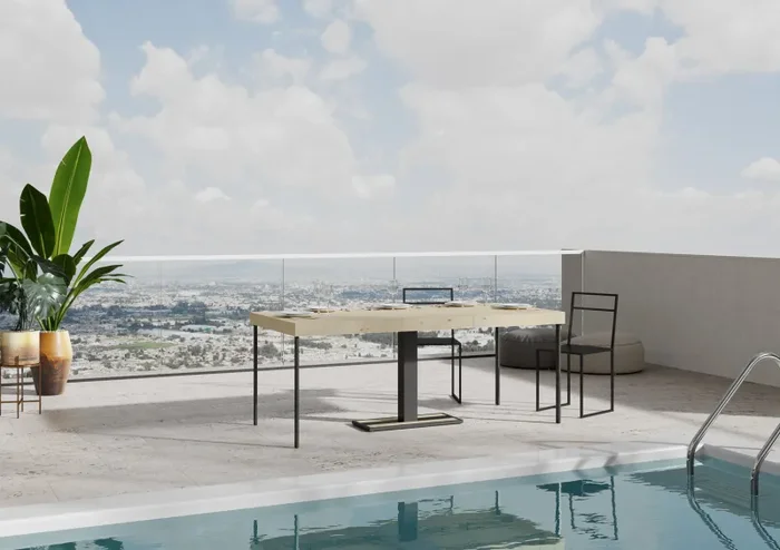 Consolle Allungabile 90-190x40x77 cm in Nobilitato Marrone - immagine 2