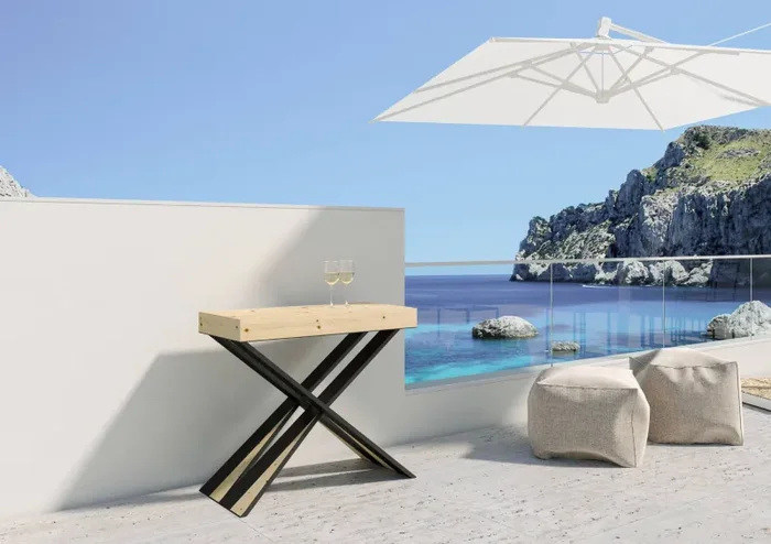 Consolle Allungabile 90-190x40x77 cm in Nobilitato Marrone - immagine 2