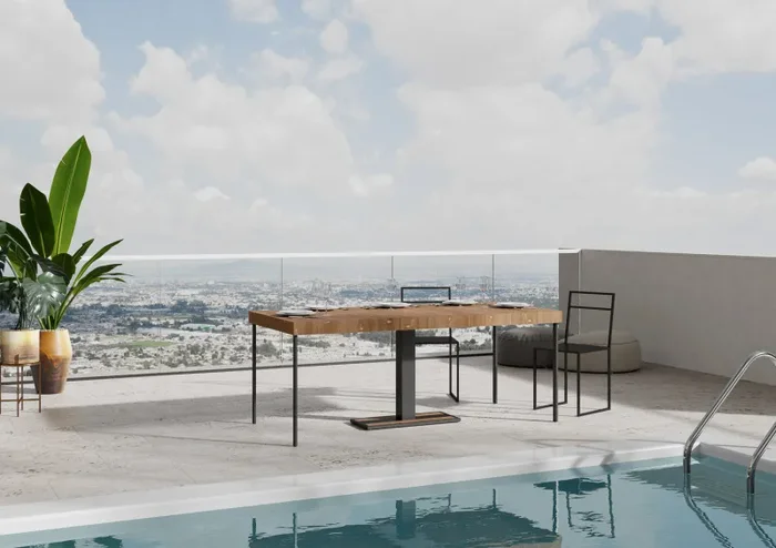 Consolle Allungabile 90-190x40x77 cm in Nobilitato Marrone - immagine 3