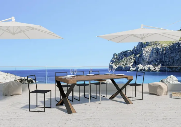 Consolle Allungabile 90-190x40x77 cm in Nobilitato Marrone Moda - immagine 2