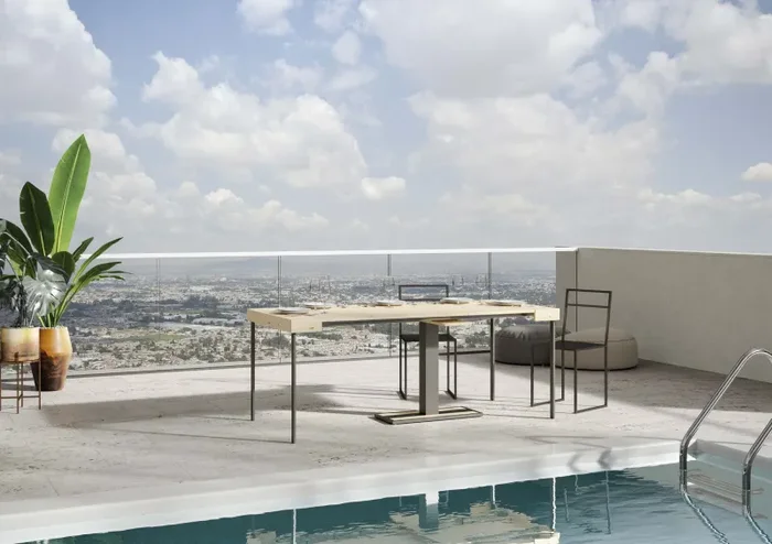 Consolle Allungabile 90-190x40x77 cm in Nobilitato Marrone - immagine 2