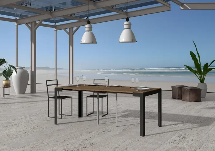 Consolle Allungabile 90-190x40x77 cm in Nobilitato Marrone - immagine 3