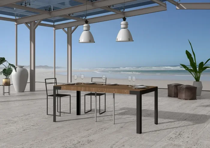 Consolle Allungabile 90-190x40x77 cm in Nobilitato Marrone Saldi - immagine 3