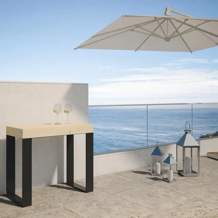 Consolle Allungabile 90-190x40x77 cm in Nobilitato Marrone - immagine 2