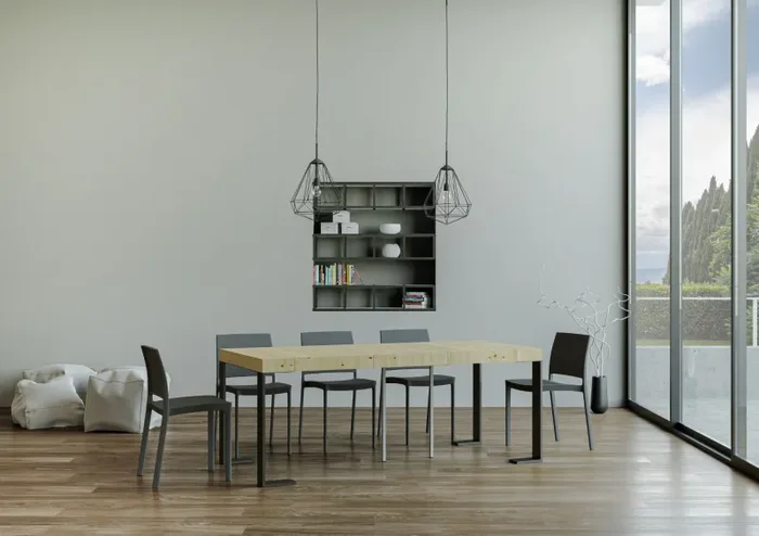 Consolle Allungabile 90-190x40x77 cm in Nobilitato Marrone - immagine 3