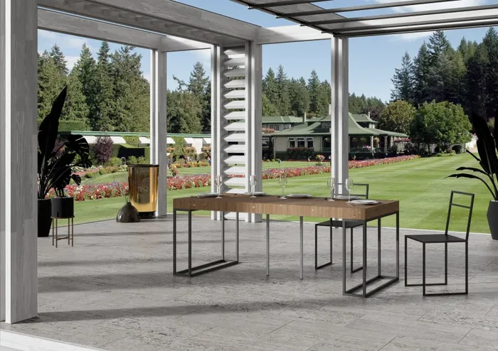 Consolle Allungabile 90-190x40x77 cm in Nobilitato Marrone Vendita online - immagine 2