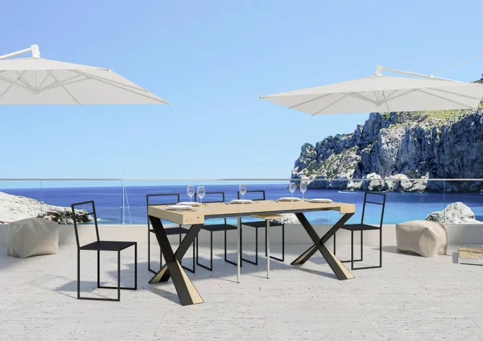 Consolle Allungabile 90-190x40x77 cm in Nobilitato Marrone Vendita online - immagine 3