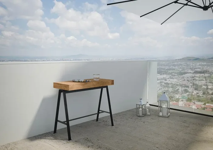 Consolle Allungabile 90-190x40x77 cm in Nobilitato Marrone - immagine 2