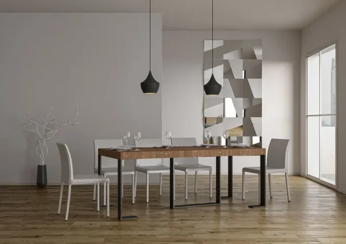 Consolle Allungabile 90-190x40x77 cm in Nobilitato Marrone - immagine 3