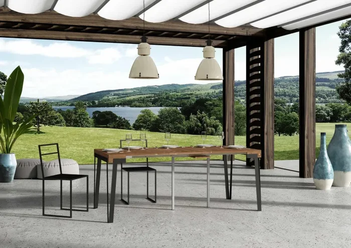 Consolle Allungabile 90-190x40x78 cm in Nobilitato Marrone - immagine 2