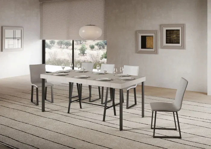 Consolle Allungabile 90-196x40x77 cm Banco Small Premium Cashmere Telaio Antracite In saldo - immagine 3