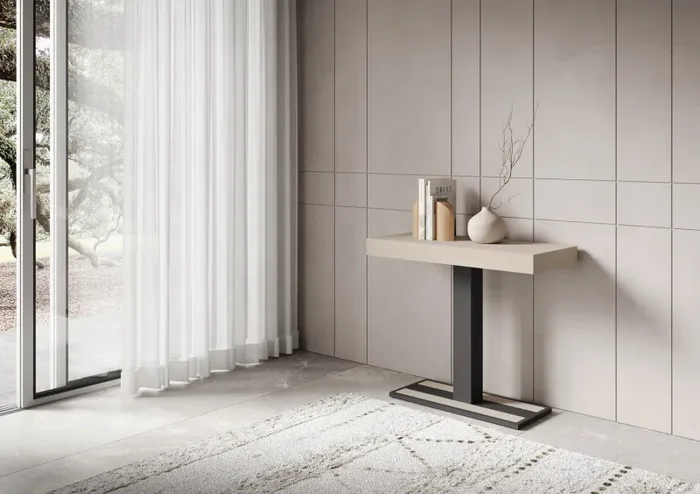 Consolle Allungabile 90-196x40x77 cm Capital Small Cashmere Telaio Antracite - immagine 2