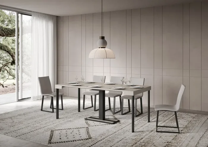 Consolle Allungabile 90-196x40x77 cm Capital Small Cashmere Telaio Antracite - immagine 3