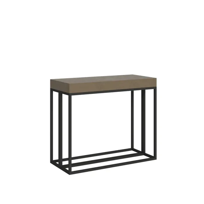 Consolle Allungabile 90-196x40x77 cm Epoca Small Premium Tortora Telaio Antracite In saldo