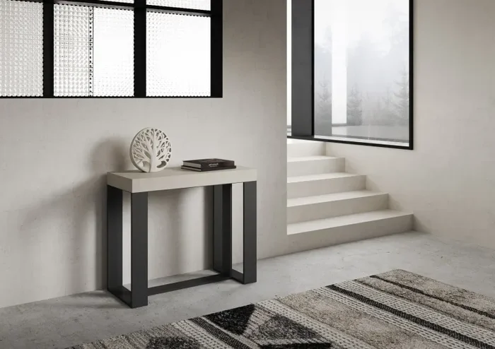 Consolle Allungabile 90-196x40x77 cm Futura Small Cashmere Telaio Antracite Online ora - immagine 2