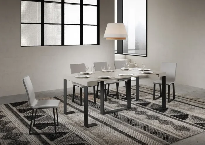 Consolle Allungabile 90-196x40x77 cm Futura Small Cashmere Telaio Antracite Online ora - immagine 3